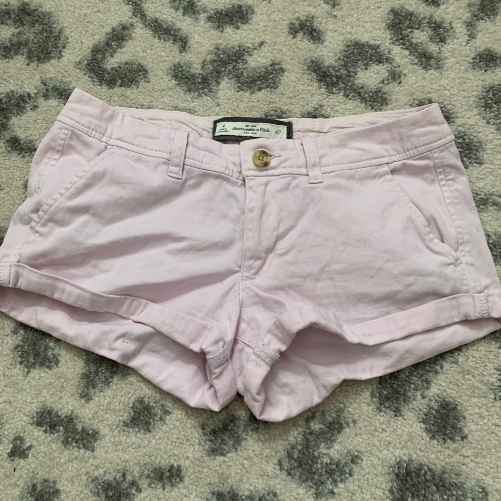 pink abercrombie jean shorts